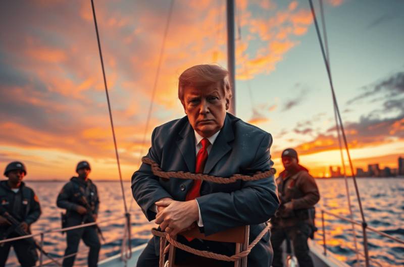 Trump captured on Lake Michigan