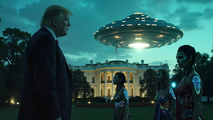 Trump and Flying Saucer
